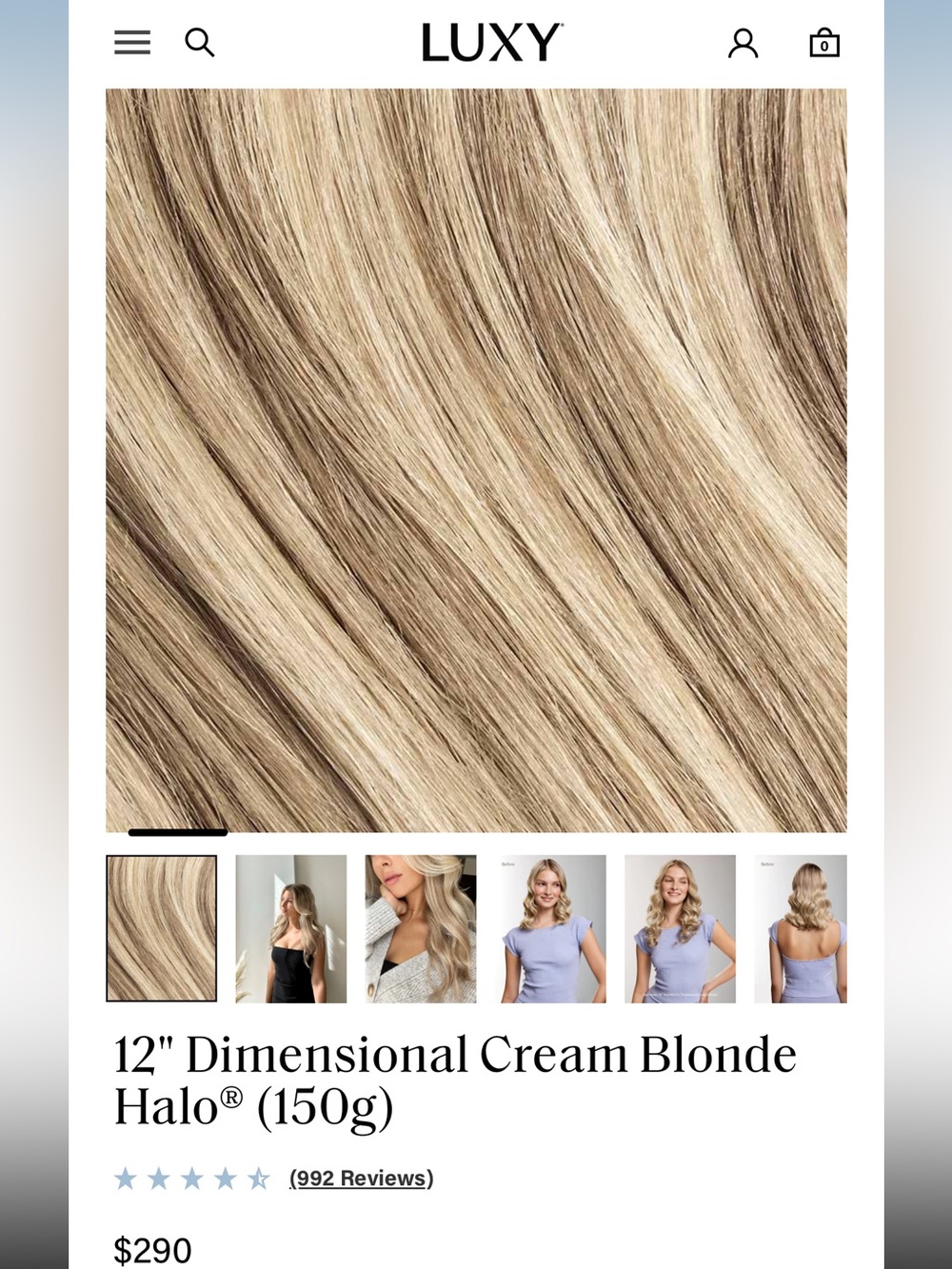 Luxy 12" Dimensional Cream Blonde Halo - Instant Volume